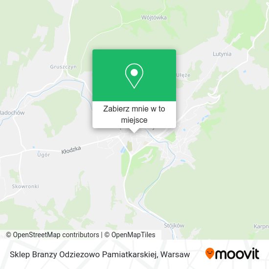 Mapa Sklep Branzy Odziezowo Pamiatkarskiej