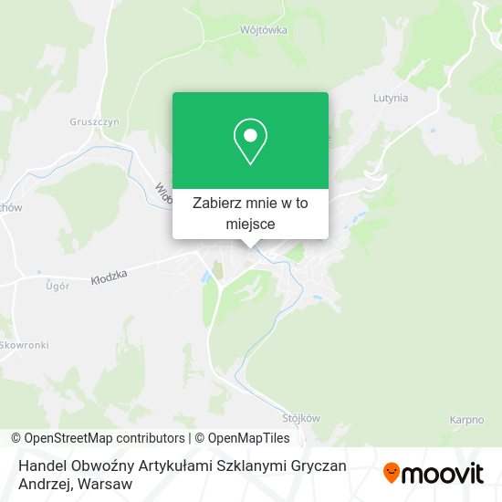 Mapa Handel Obwoźny Artykułami Szklanymi Gryczan Andrzej