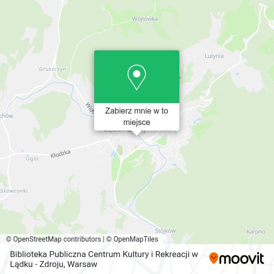 Mapa Biblioteka Publiczna Centrum Kultury i Rekreacji w Lądku - Zdroju