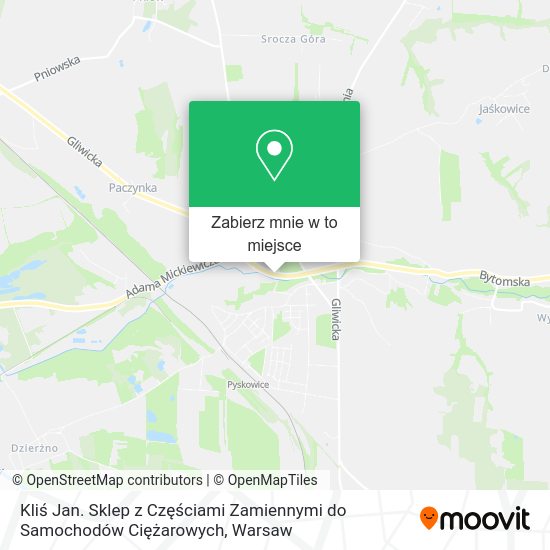 Mapa Kliś Jan. Sklep z Częściami Zamiennymi do Samochodów Ciężarowych