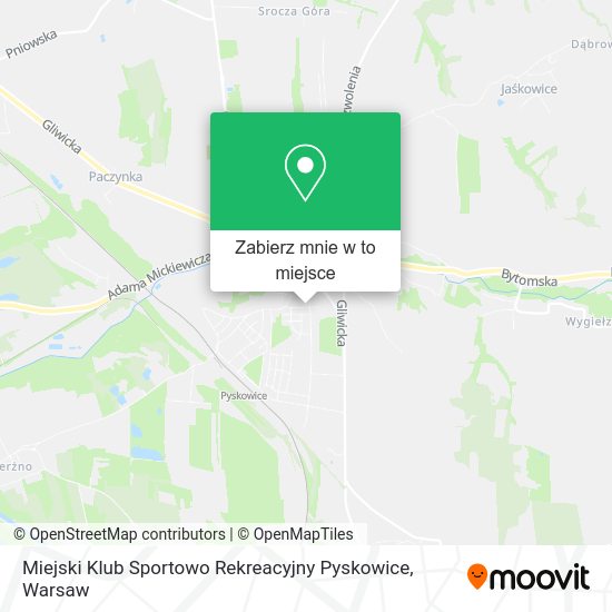 Mapa Miejski Klub Sportowo Rekreacyjny Pyskowice