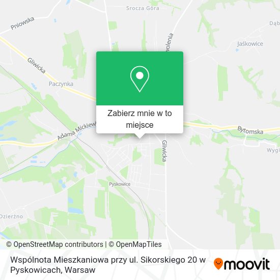 Mapa Wspólnota Mieszkaniowa przy ul. Sikorskiego 20 w Pyskowicach