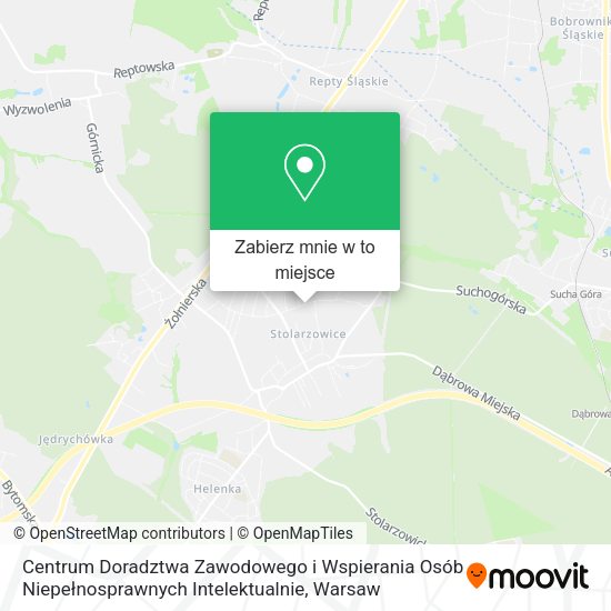 Mapa Centrum Doradztwa Zawodowego i Wspierania Osób Niepełnosprawnych Intelektualnie