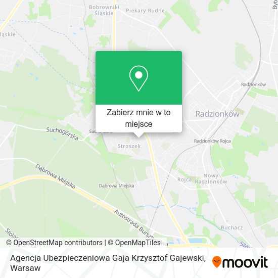 Mapa Agencja Ubezpieczeniowa Gaja Krzysztof Gajewski