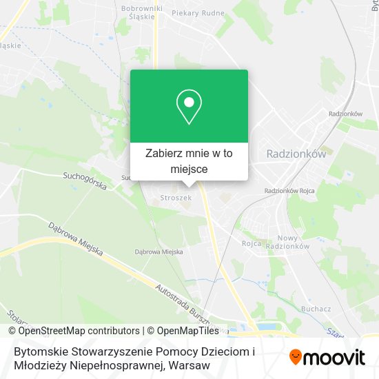 Mapa Bytomskie Stowarzyszenie Pomocy Dzieciom i Młodzieży Niepełnosprawnej