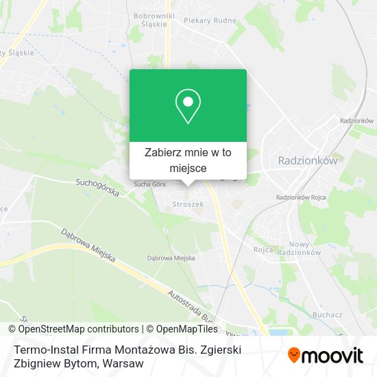 Mapa Termo-Instal Firma Montażowa Bis. Zgierski Zbigniew Bytom