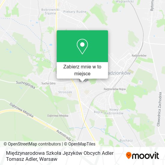 Mapa Międzynarodowa Szkoła Języków Obcych Adler Tomasz Adler