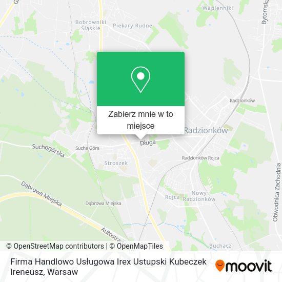 Mapa Firma Handlowo Usługowa Irex Ustupski Kubeczek Ireneusz