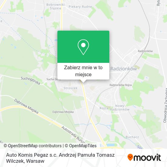 Mapa Auto Komis Pegaz s.c. Andrzej Pamuła Tomasz Wilczek