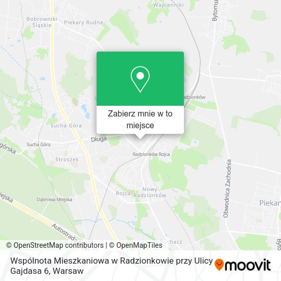 Mapa Wspólnota Mieszkaniowa w Radzionkowie przy Ulicy Gajdasa 6