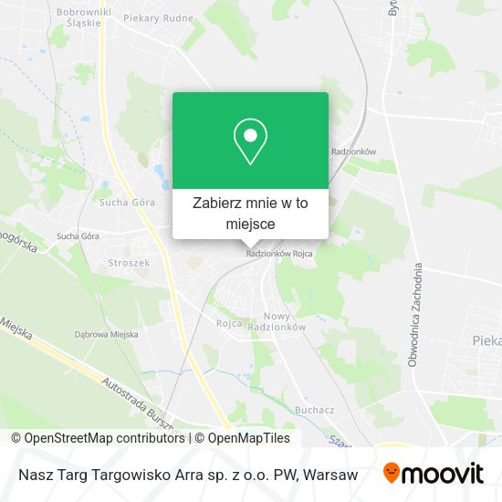 Mapa Nasz Targ Targowisko Arra sp. z o.o. PW