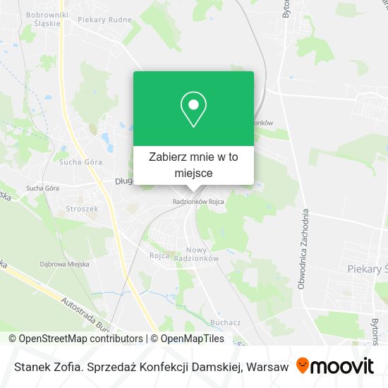 Mapa Stanek Zofia. Sprzedaż Konfekcji Damskiej