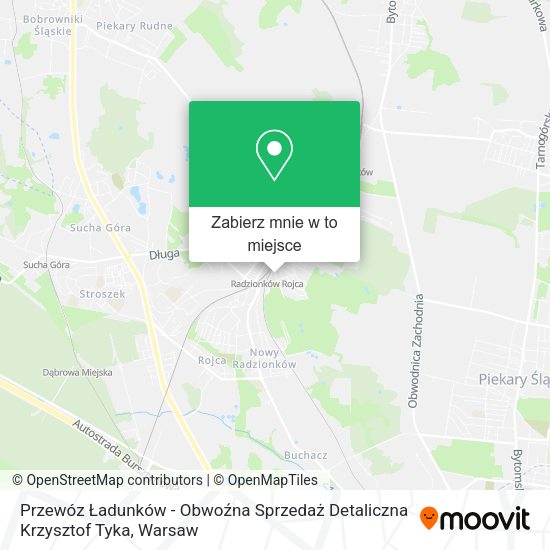 Mapa Przewóz Ładunków - Obwoźna Sprzedaż Detaliczna Krzysztof Tyka