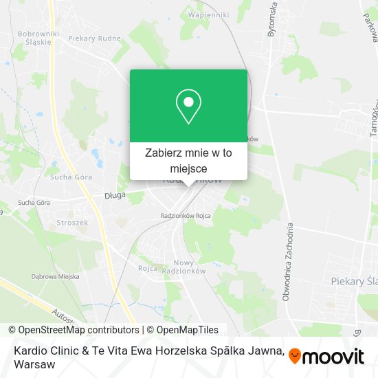 Mapa Kardio Clinic & Te Vita Ewa Horzelska Spãlka Jawna