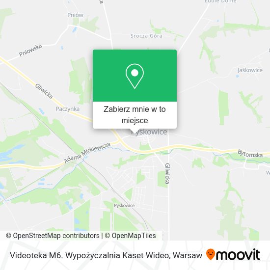 Mapa Videoteka M6. Wypożyczalnia Kaset Wideo