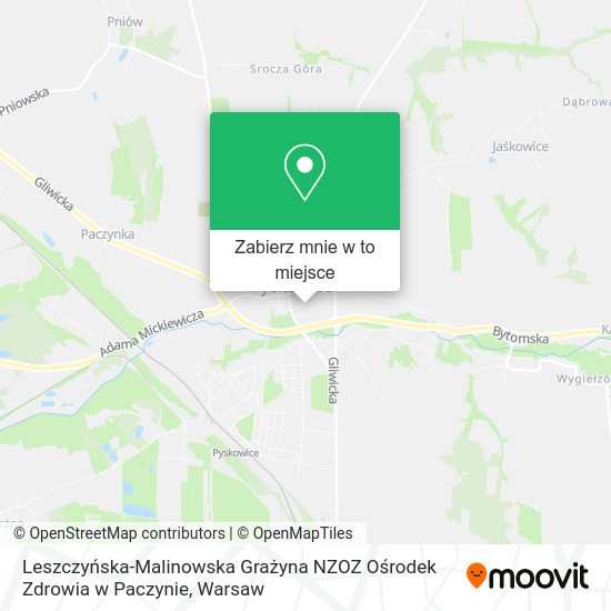 Mapa Leszczyńska-Malinowska Grażyna NZOZ Ośrodek Zdrowia w Paczynie