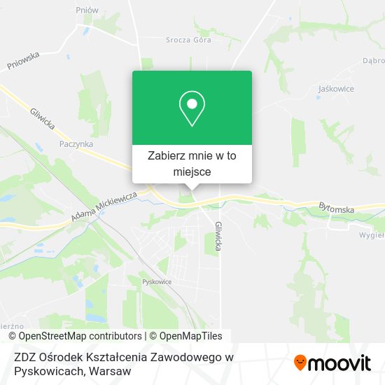 Mapa ZDZ Ośrodek Kształcenia Zawodowego w Pyskowicach