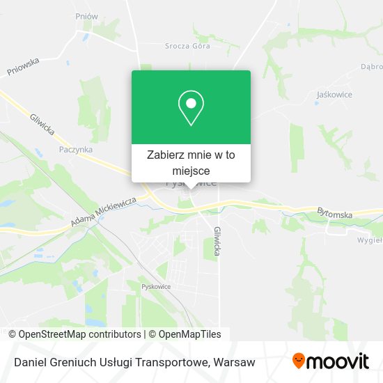 Mapa Daniel Greniuch Usługi Transportowe