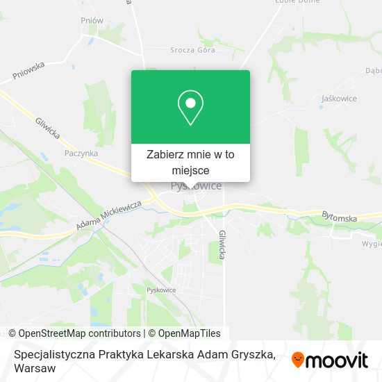 Mapa Specjalistyczna Praktyka Lekarska Adam Gryszka