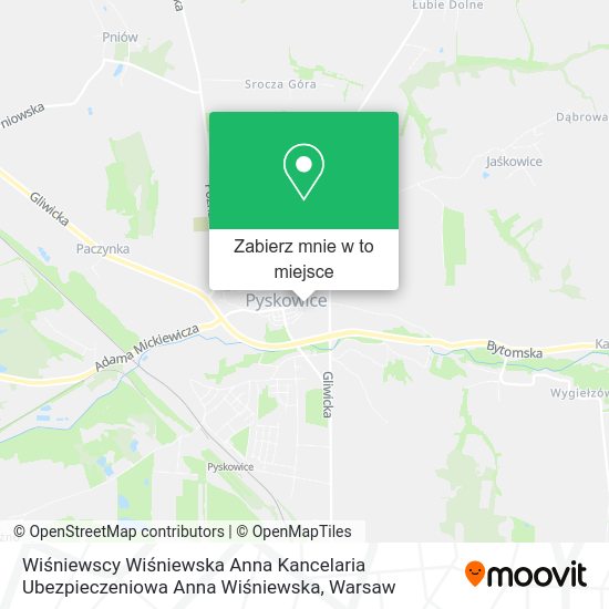 Mapa Wiśniewscy Wiśniewska Anna Kancelaria Ubezpieczeniowa Anna Wiśniewska