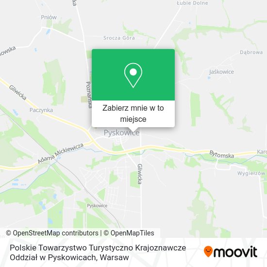 Mapa Polskie Towarzystwo Turystyczno Krajoznawcze Oddział w Pyskowicach