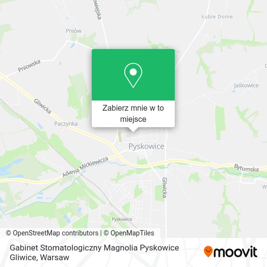 Mapa Gabinet Stomatologiczny Magnolia Pyskowice Gliwice