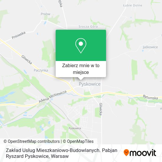 Mapa Zakład Usług Mieszkaniowo-Budowlanych. Pabjan Ryszard Pyskowice