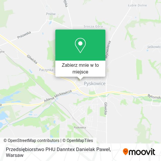 Mapa Przedsiębiorstwo PHU Danntex Danielak Paweł