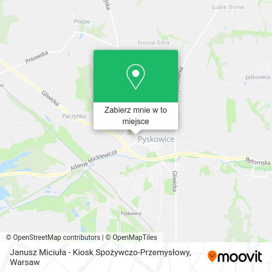 Mapa Janusz Miciuła - Kiosk Spożywczo-Przemysłowy