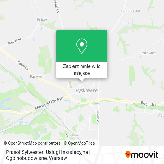 Mapa Prasoł Sylwester. Usługi Instalacyjne i Ogólnobudowlane