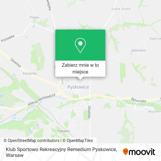 Mapa Klub Sportowo Rekreacyjny Remedium Pyskowice