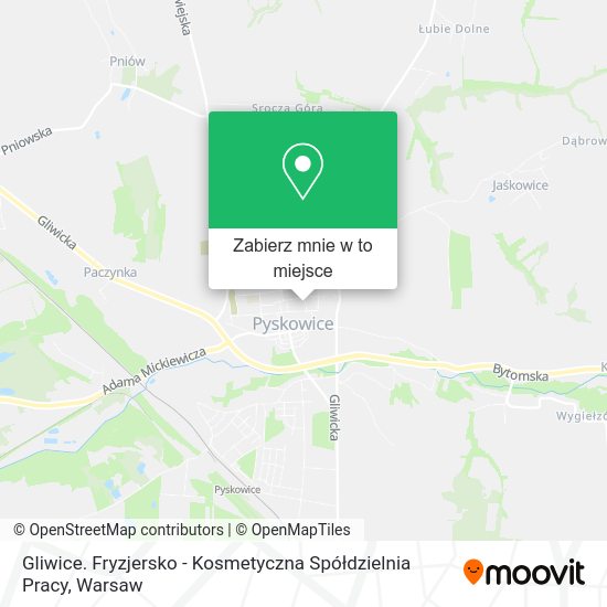 Mapa Gliwice. Fryzjersko - Kosmetyczna Spółdzielnia Pracy