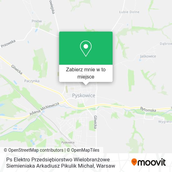 Mapa Ps Elektro Przedsiębiorstwo Wielobranżowe Siemieniaka Arkadiusz Pikulik Michał