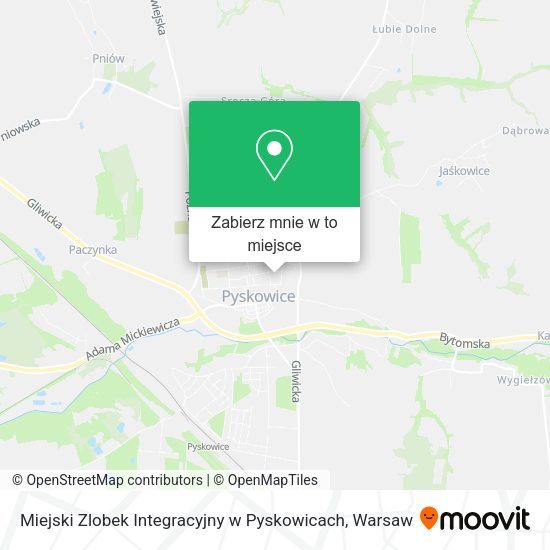 Mapa Miejski Zlobek Integracyjny w Pyskowicach