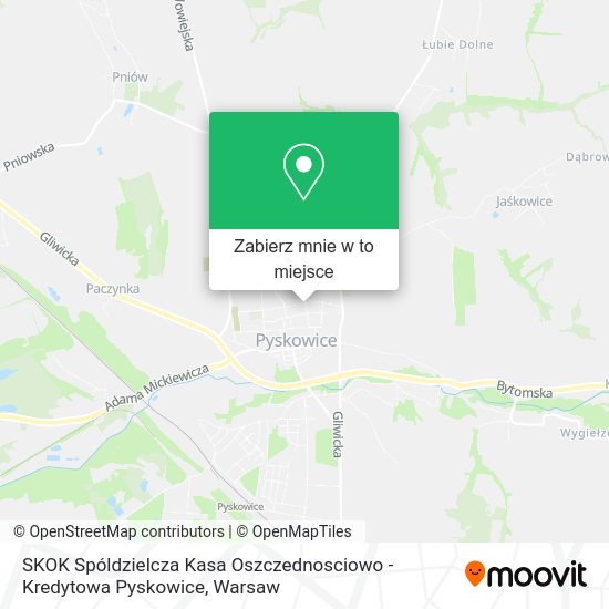 Mapa SKOK Spóldzielcza Kasa Oszczednosciowo - Kredytowa Pyskowice