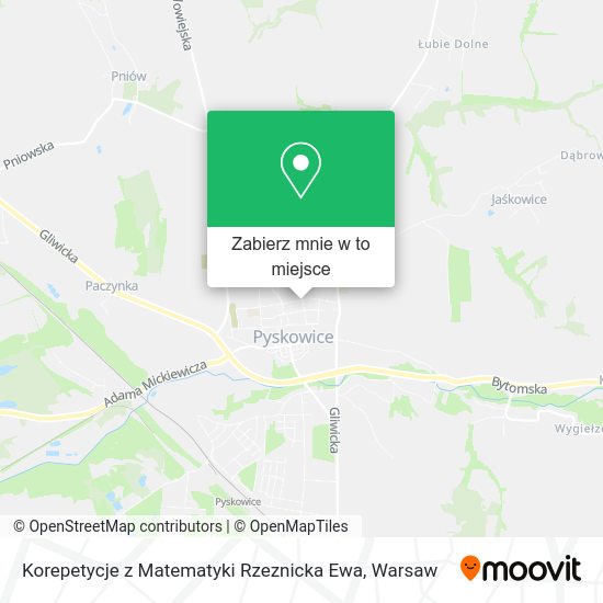 Mapa Korepetycje z Matematyki Rzeznicka Ewa