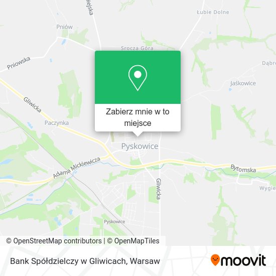 Mapa Bank Spółdzielczy w Gliwicach