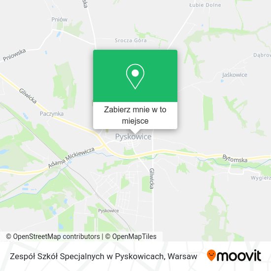 Mapa Zespół Szkół Specjalnych w Pyskowicach