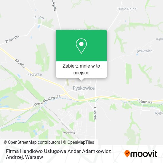 Mapa Firma Handlowo Usługowa Andar Adamkowicz Andrzej