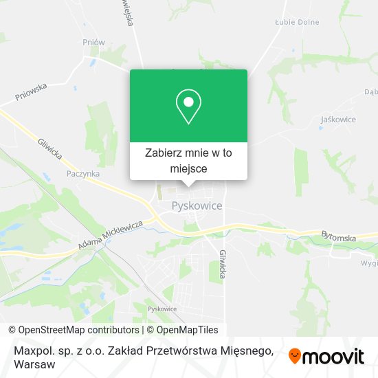 Mapa Maxpol. sp. z o.o. Zakład Przetwórstwa Mięsnego