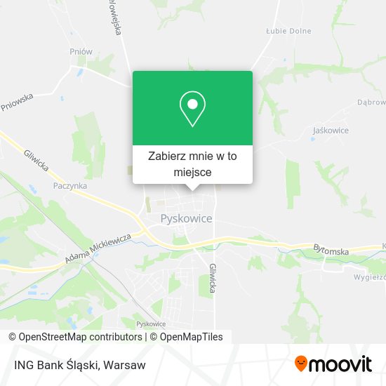 Mapa ING Bank Śląski