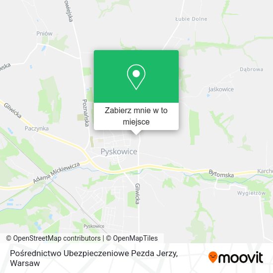 Mapa Pośrednictwo Ubezpieczeniowe Pezda Jerzy