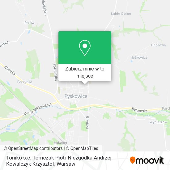 Mapa Toniko s.c. Tomczak Piotr Niezgódka Andrzej Kowalczyk Krzysztof