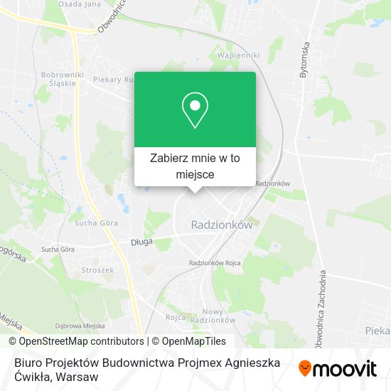 Mapa Biuro Projektów Budownictwa Projmex Agnieszka Ćwikła