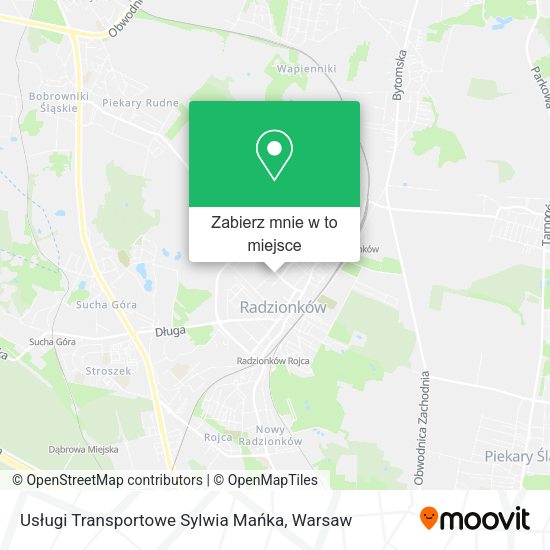 Mapa Usługi Transportowe Sylwia Mańka