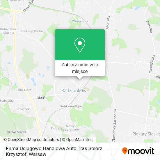 Mapa Firma Uslugowo Handlowa Auto Tras Solorz Krzysztof