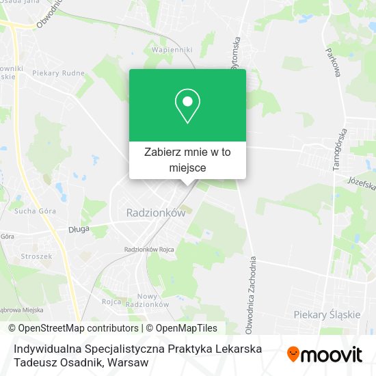 Mapa Indywidualna Specjalistyczna Praktyka Lekarska Tadeusz Osadnik