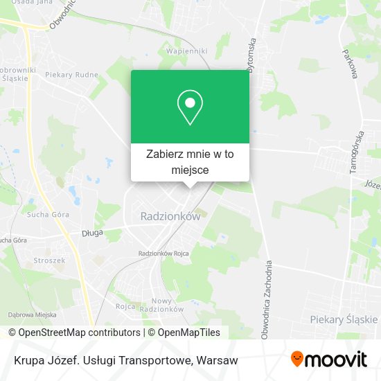 Mapa Krupa Józef. Usługi Transportowe