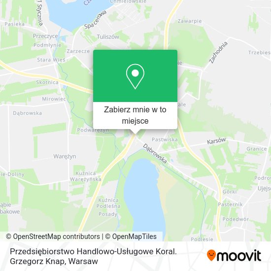 Mapa Przedsiębiorstwo Handlowo-Usługowe Koral. Grzegorz Knap