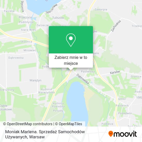 Mapa Moniak Marlena. Sprzedaż Samochodów Używanych